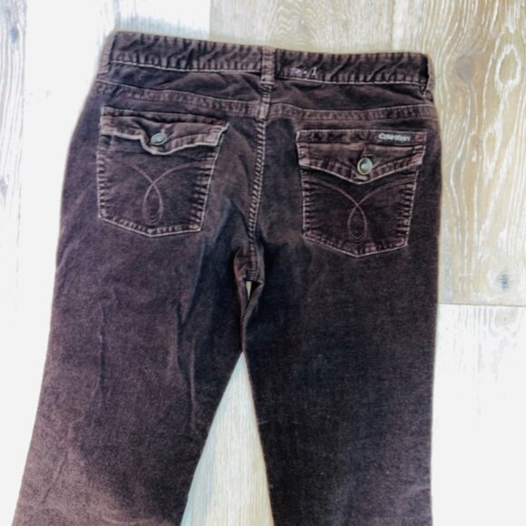 Calvin Klein - Corduroy Jeans Womens Size 12 Brown 5-Pocket Bootcut - Picture 4 of 10